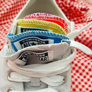 Womens Converse grey. Multi cored tongue size 8.5.